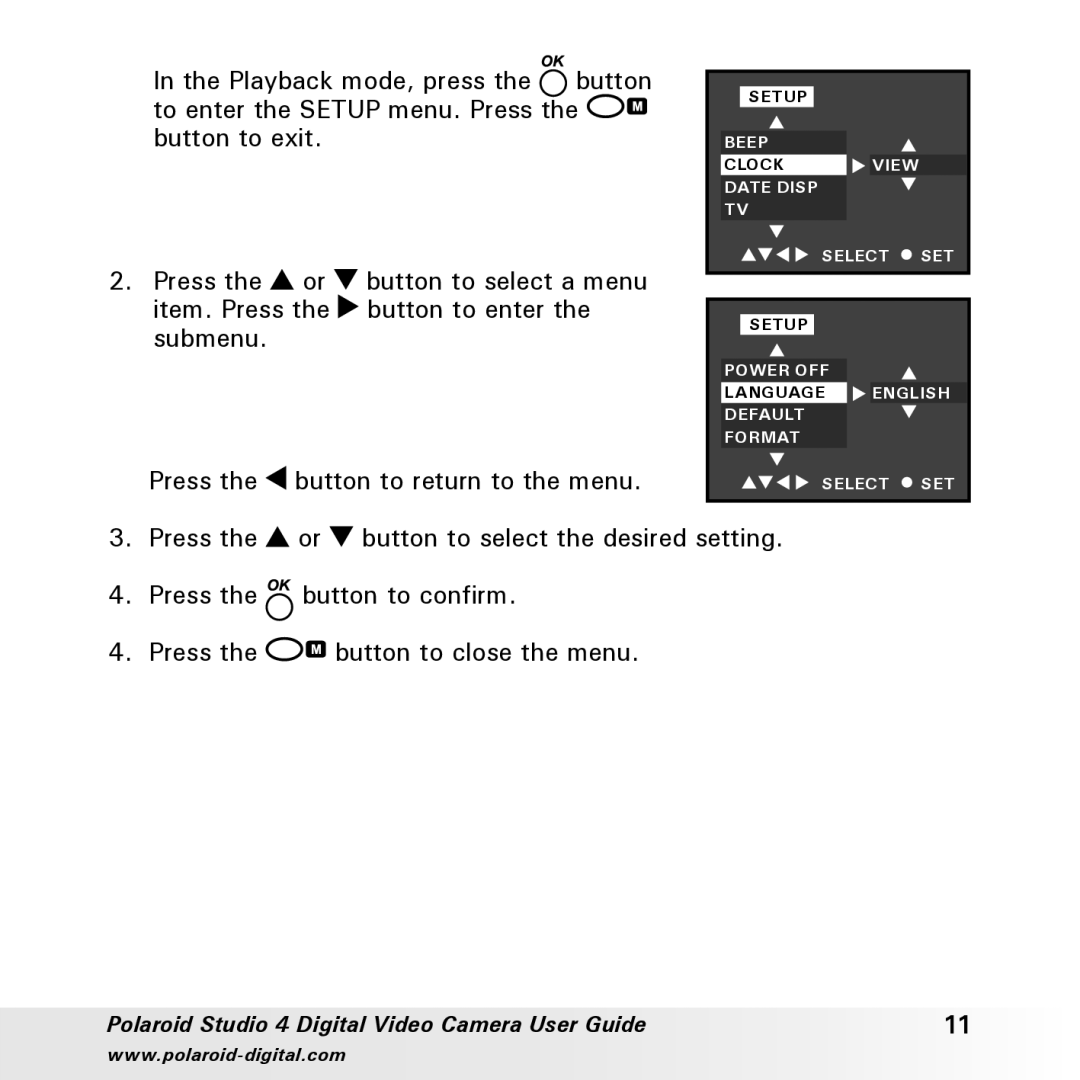 Polaroid Studio 4 manual Playback mode, press Button 