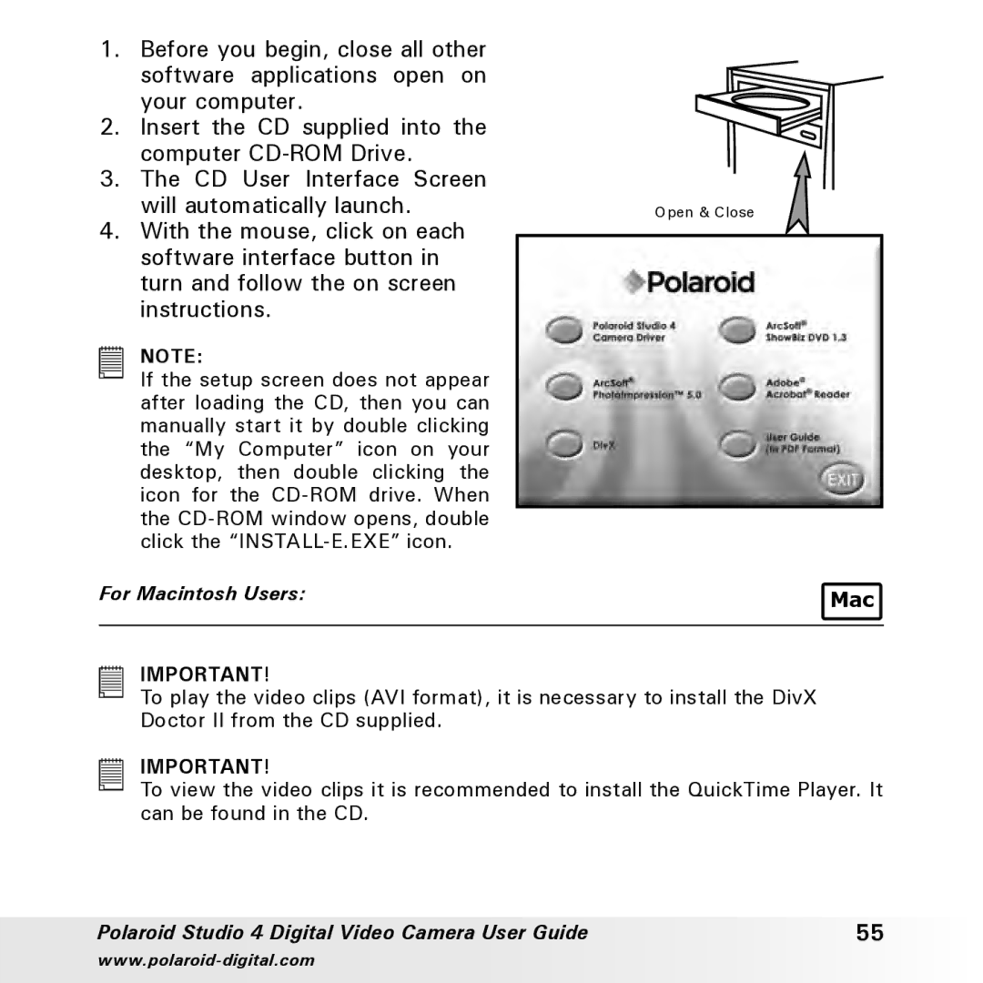 Polaroid Studio 4 manual Mac 