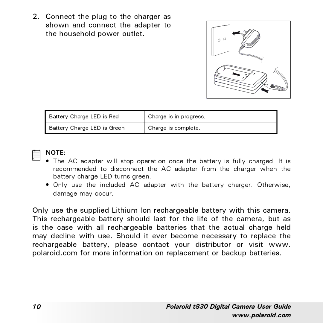 Polaroid manual Polaroid t830 Digital Camera User Guide 