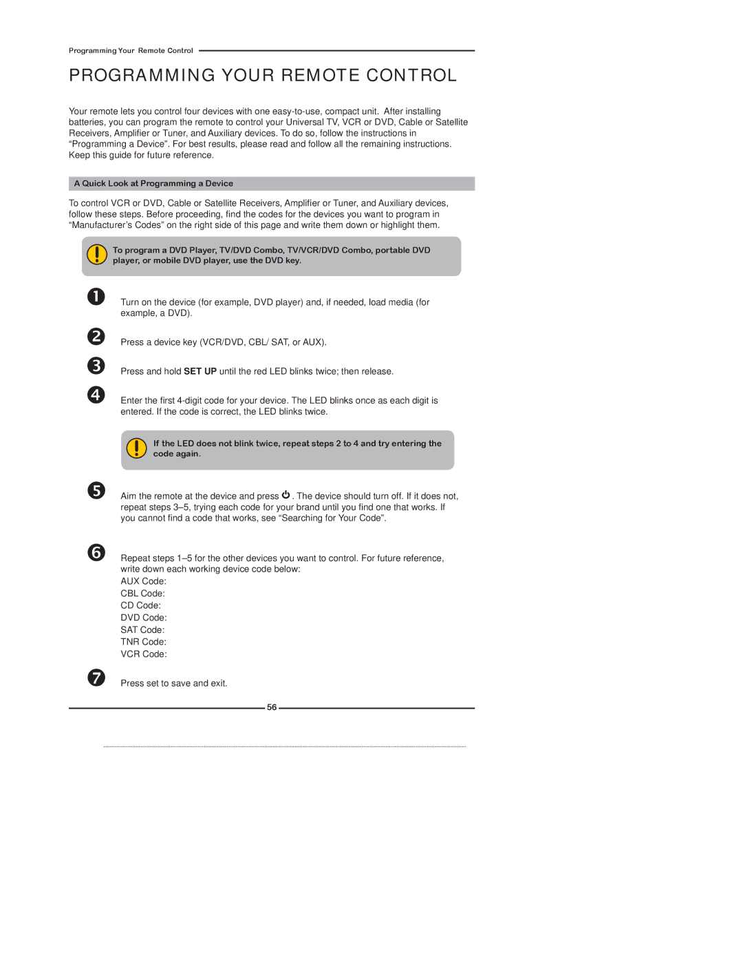 Polaroid TDX-02610B manual Programming Your Remote Control, Quick Look at Programming a Device 