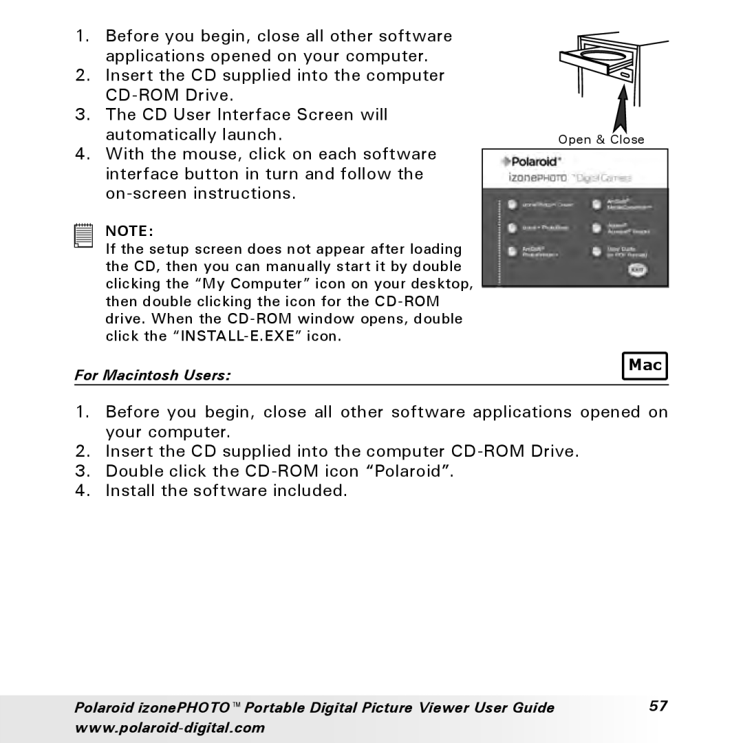 Polaroid User Guide manual Mac 