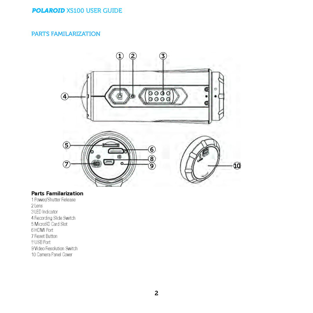 Polaroid HD Professional Action Camera manual Polaroid XS100 User Guide 