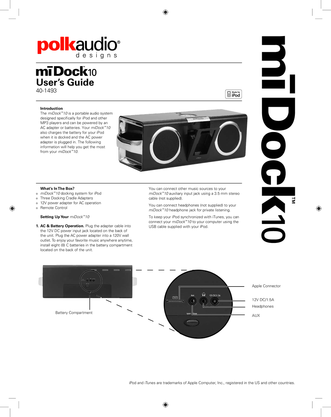 Polk Audio 40-1493 manual Introduction, What’s In The Box? 