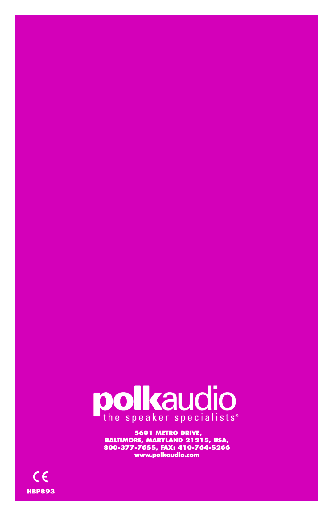 Polk Audio ATRIUM50BK owner manual Metro Drive 