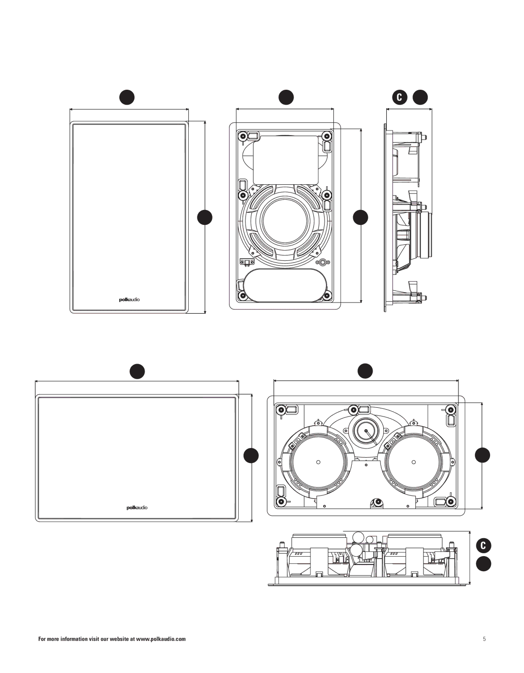 Polk Audio 255C-RT, 625-RT, 265-LS, 265-RT, 255C-LS, 65F/X manual Abc D 