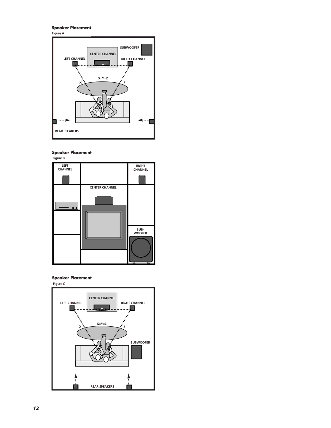 Polk Audio 6600, RM2300, RM2600 owner manual Speaker Placement 