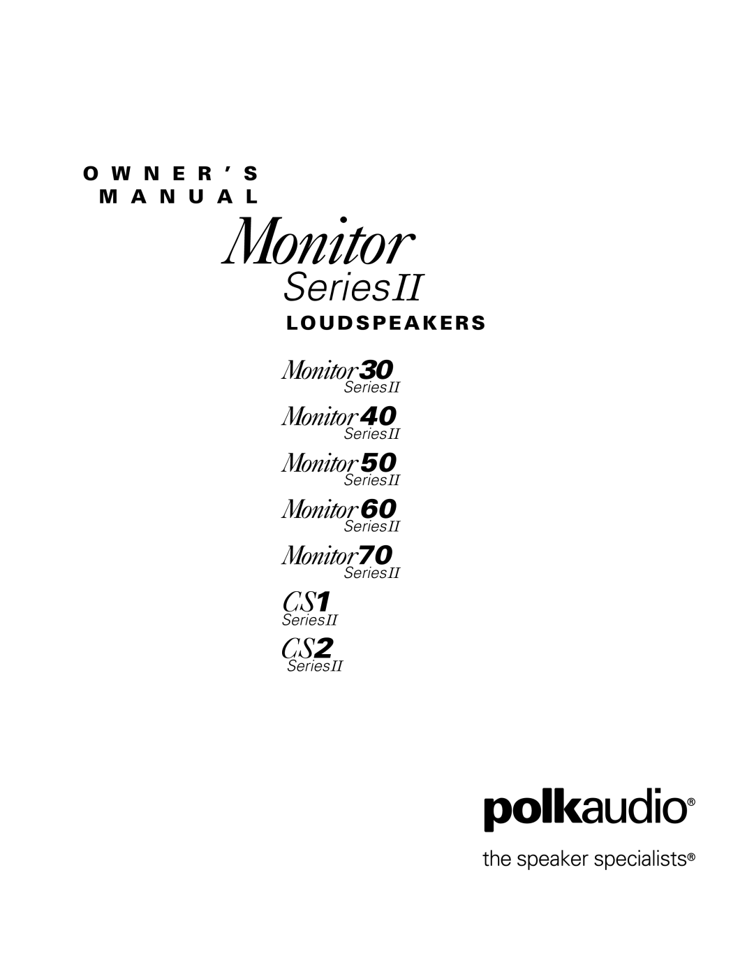 Polk Audio AM4095-A, AM6095-B owner manual Monitor 