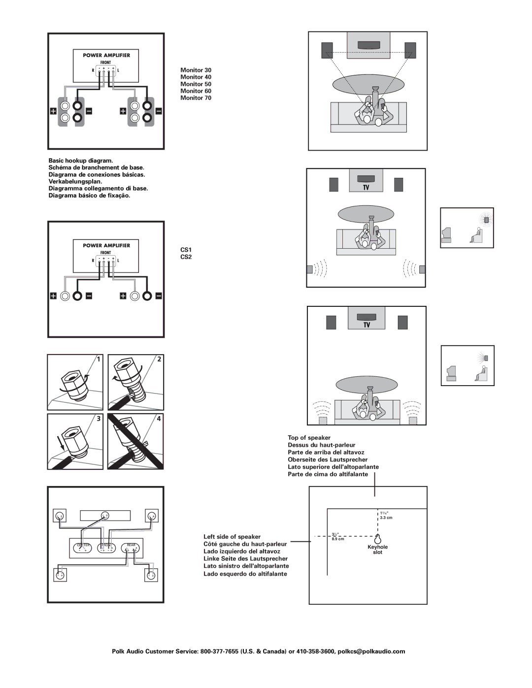 Polk Audio AM6095-B owner manual CS1 CS2 