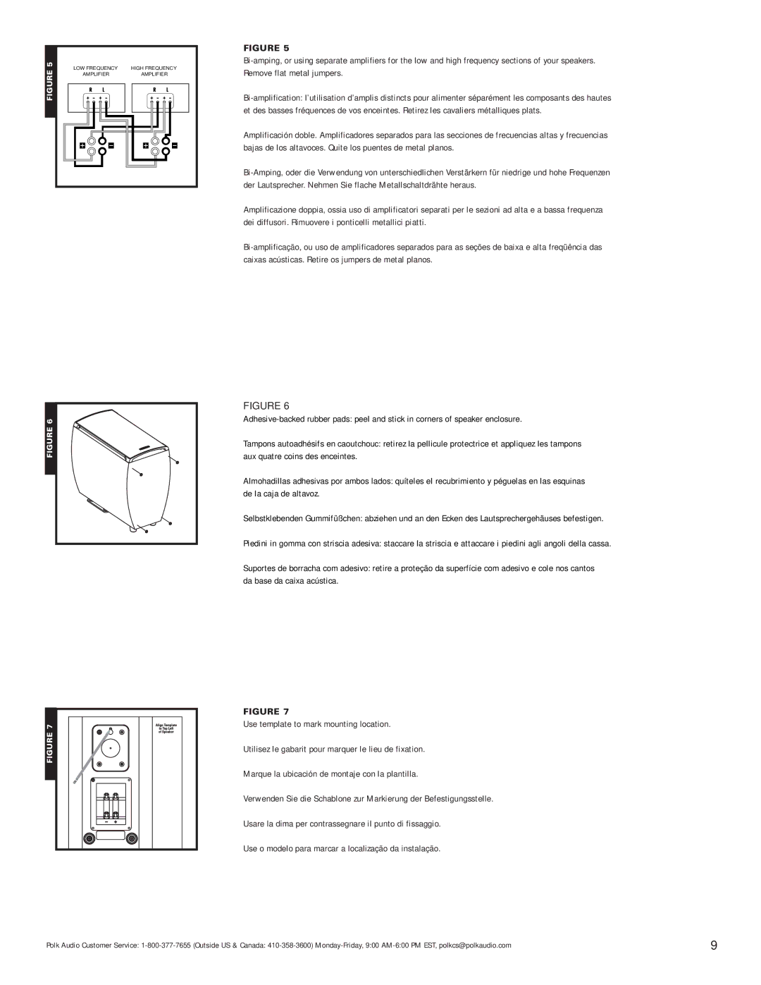 Polk Audio AM9975-C4, AM7775-B owner manual LOW Frequency High Frequency Amplifier 