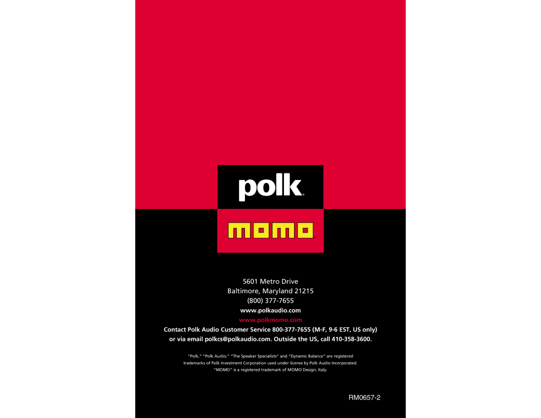 Polk Audio C300.2 owner manual RM0657-2 