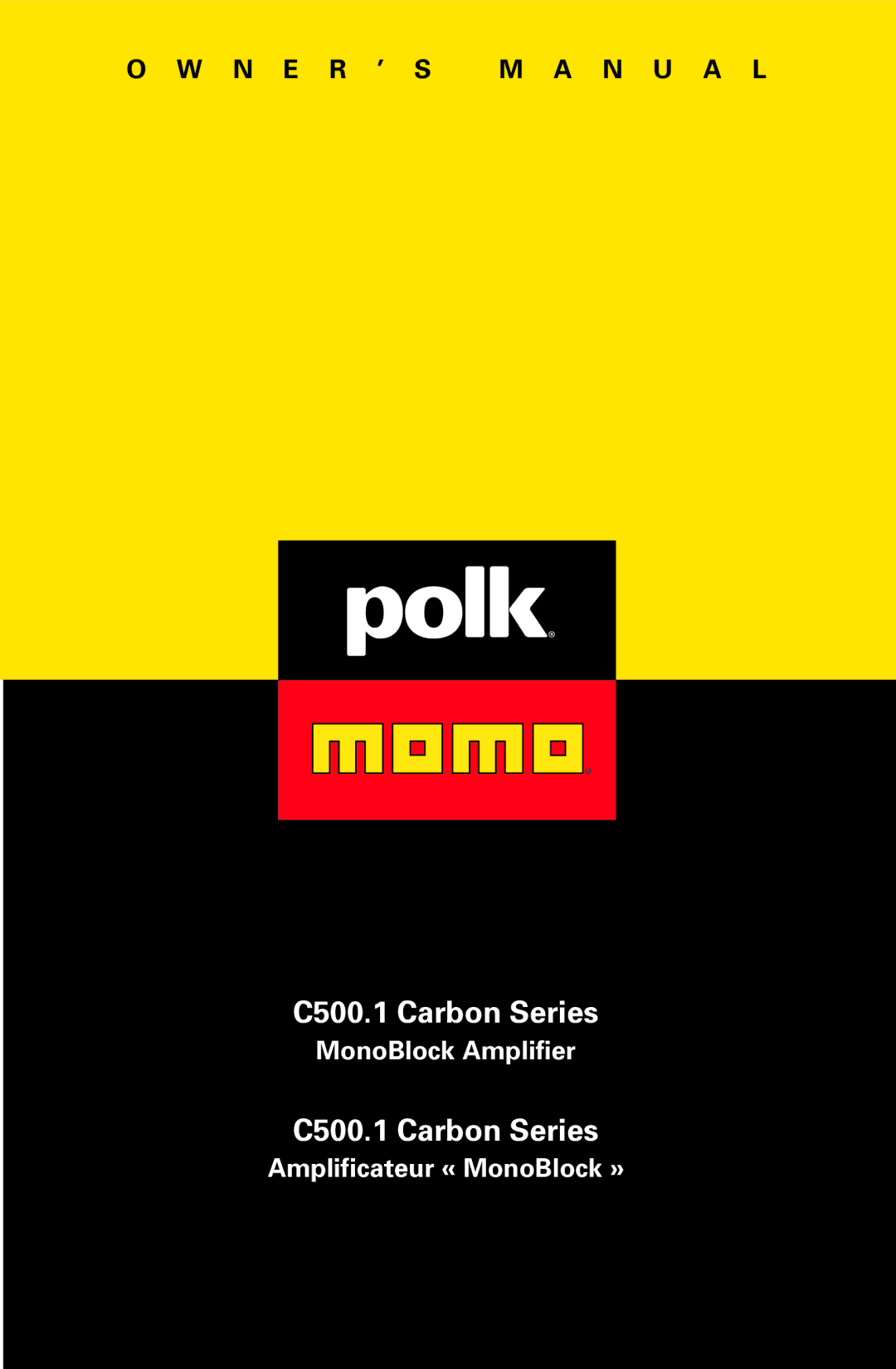 Polk Audio owner manual C500.1 Carbon Series 