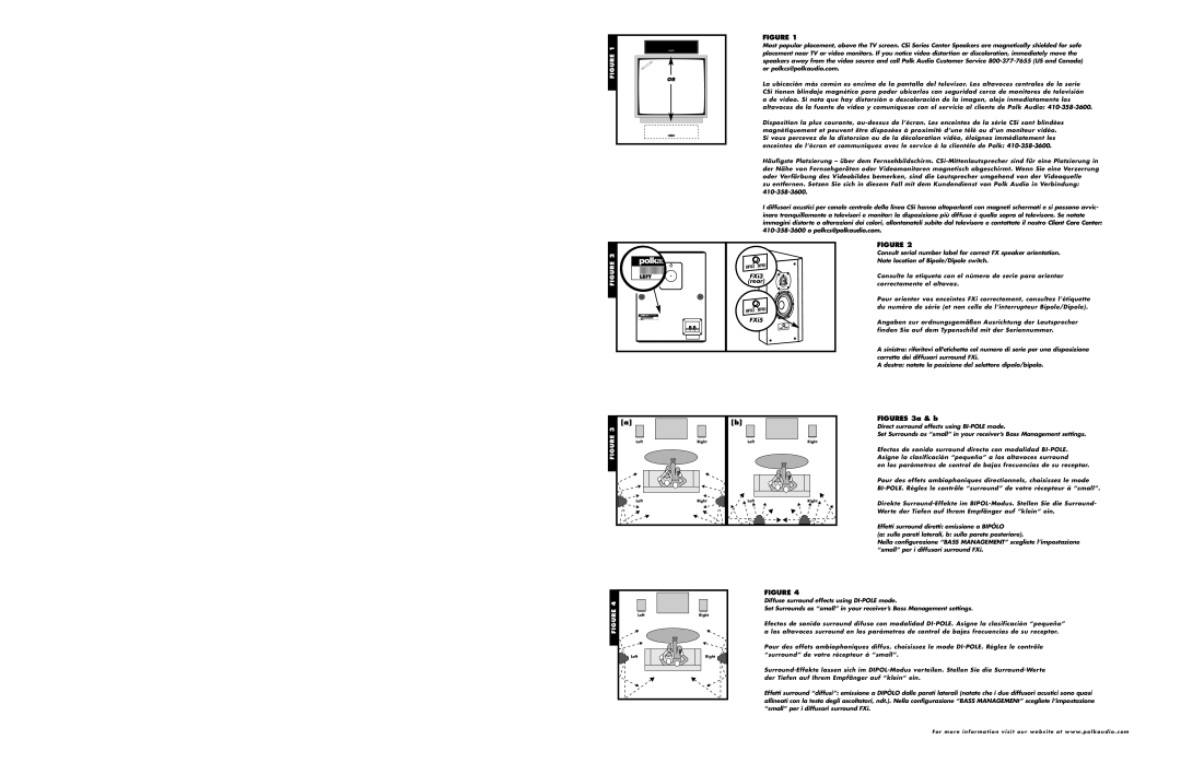 Polk Audio CSi owner manual Figures 3a & b 