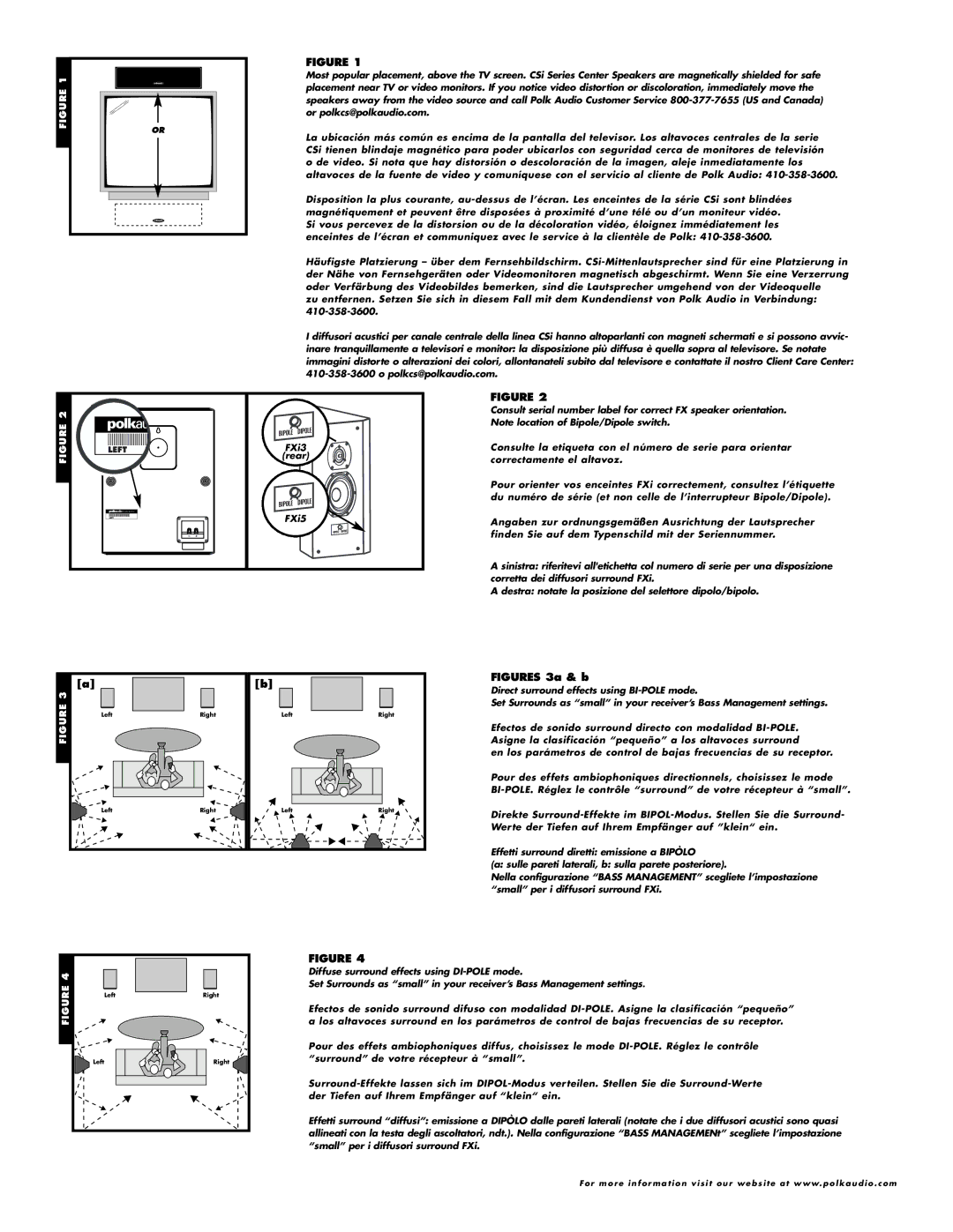 Polk Audio CSi3, CSi5 owner manual Figures 3a & b 