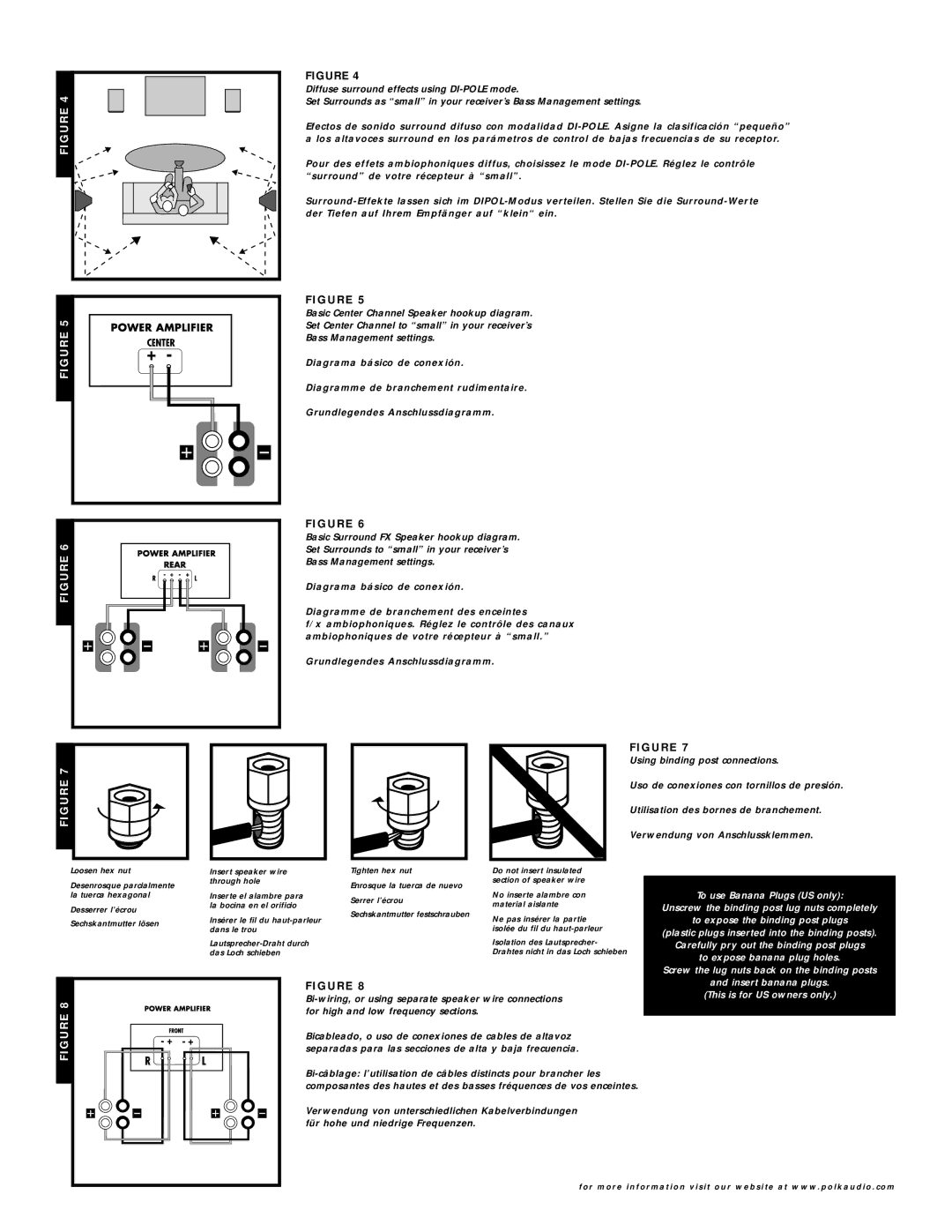 Polk Audio FX owner manual Loosen hex nut 