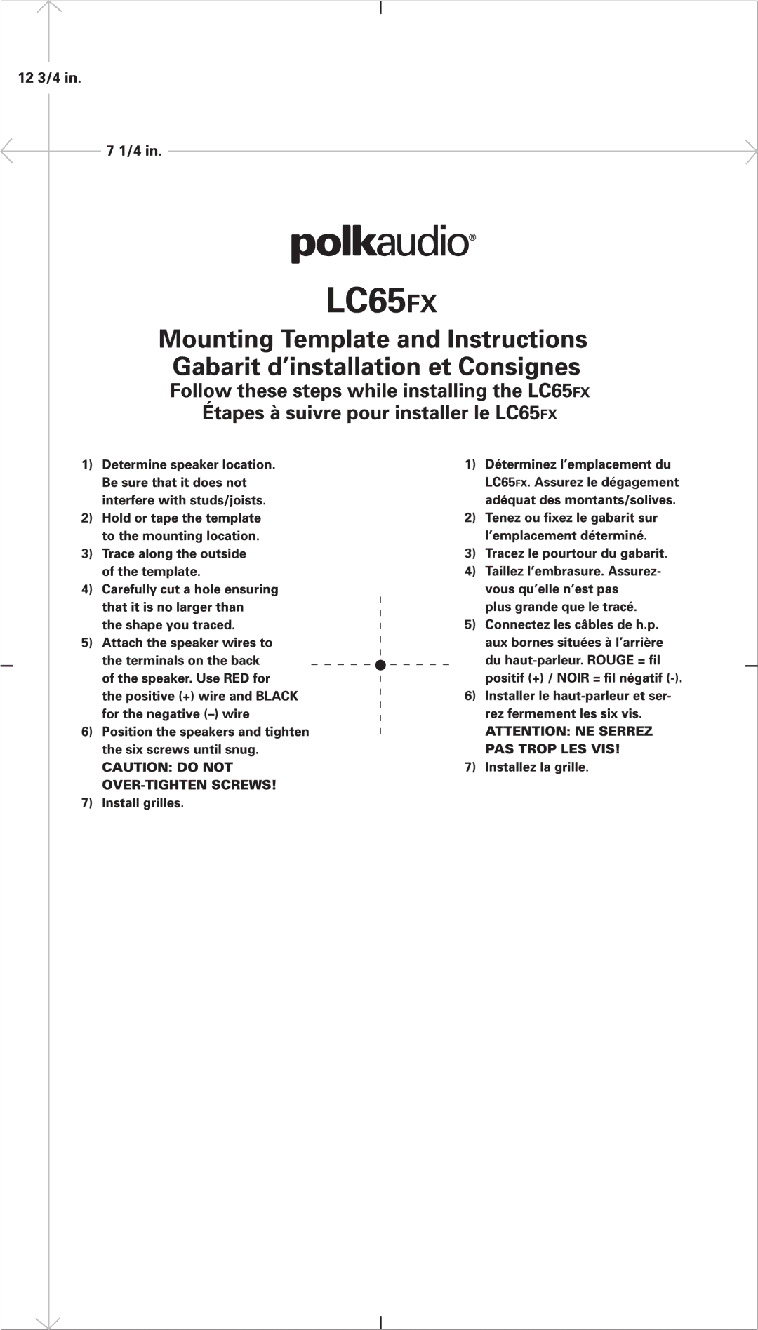 Polk Audio LC65FX manual 