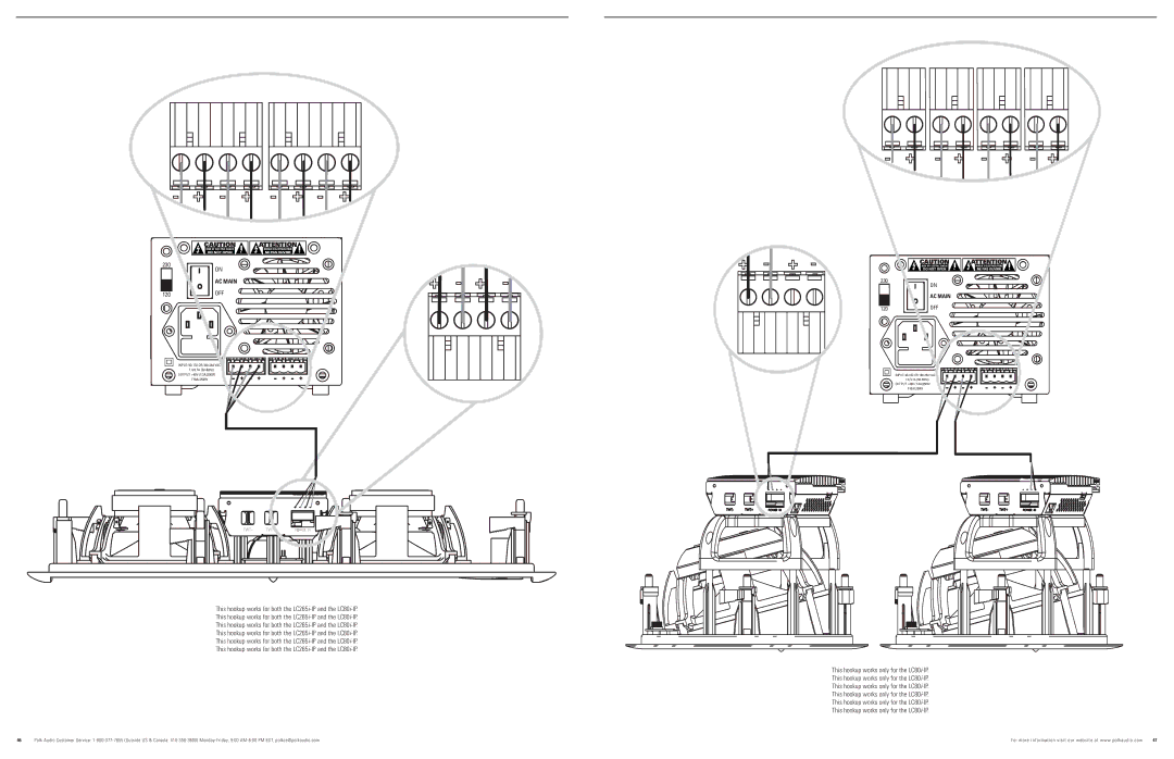 Polk Audio LC265i-IP owner manual This hookup works only for the LC80i-IP 