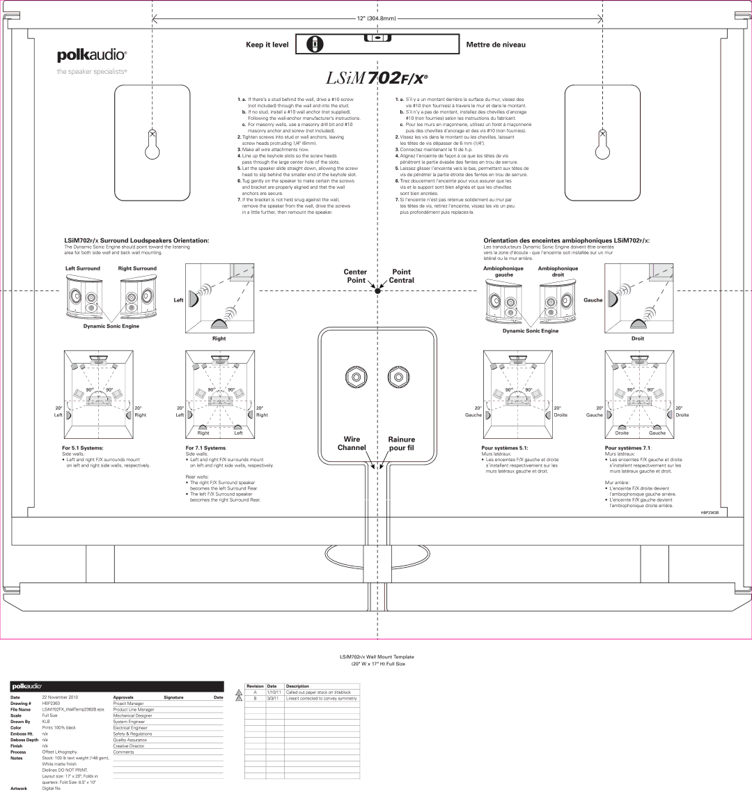 Polk Audio LSIM702F/X manual 