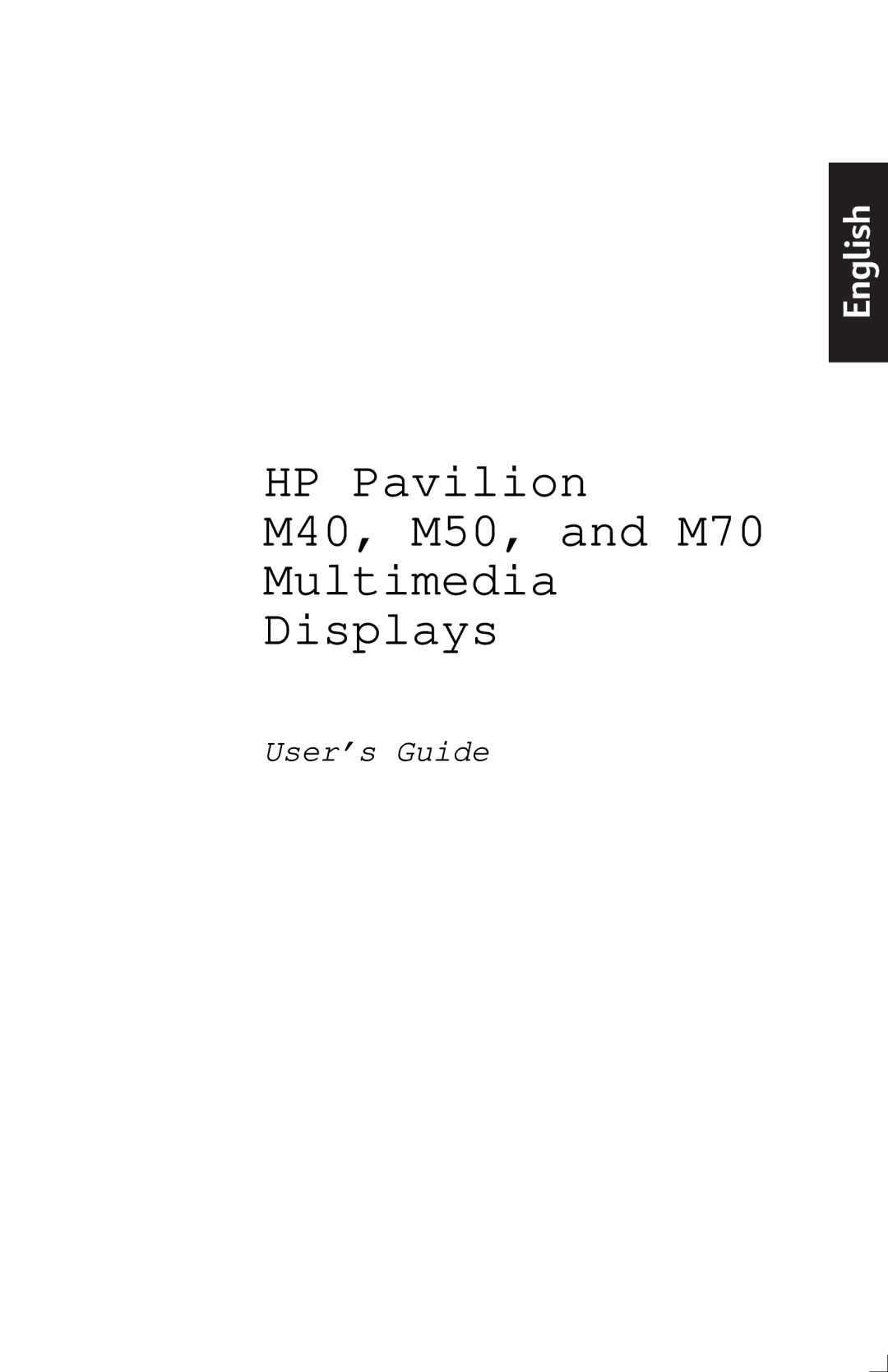 Polk Audio manual HP Pavilion M40, M50, and M70 Multimedia Displays 