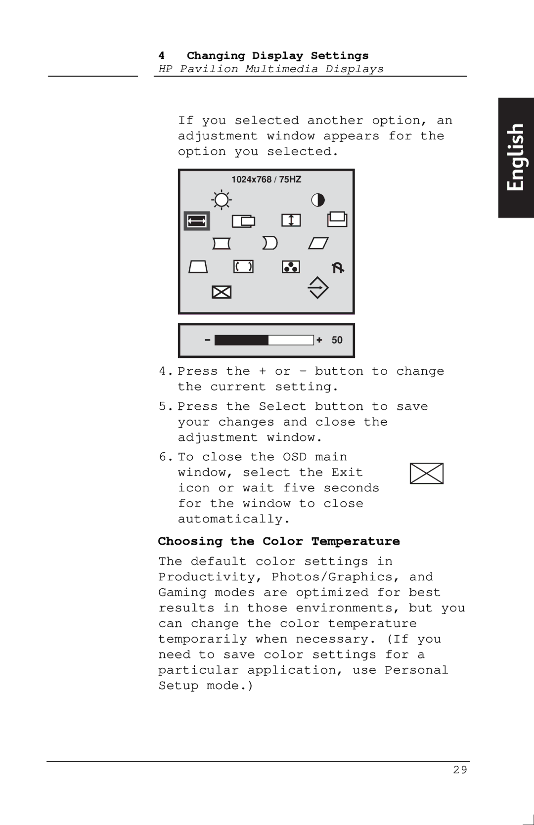 Polk Audio M40, M70, M50 manual Choosing the Color Temperature 