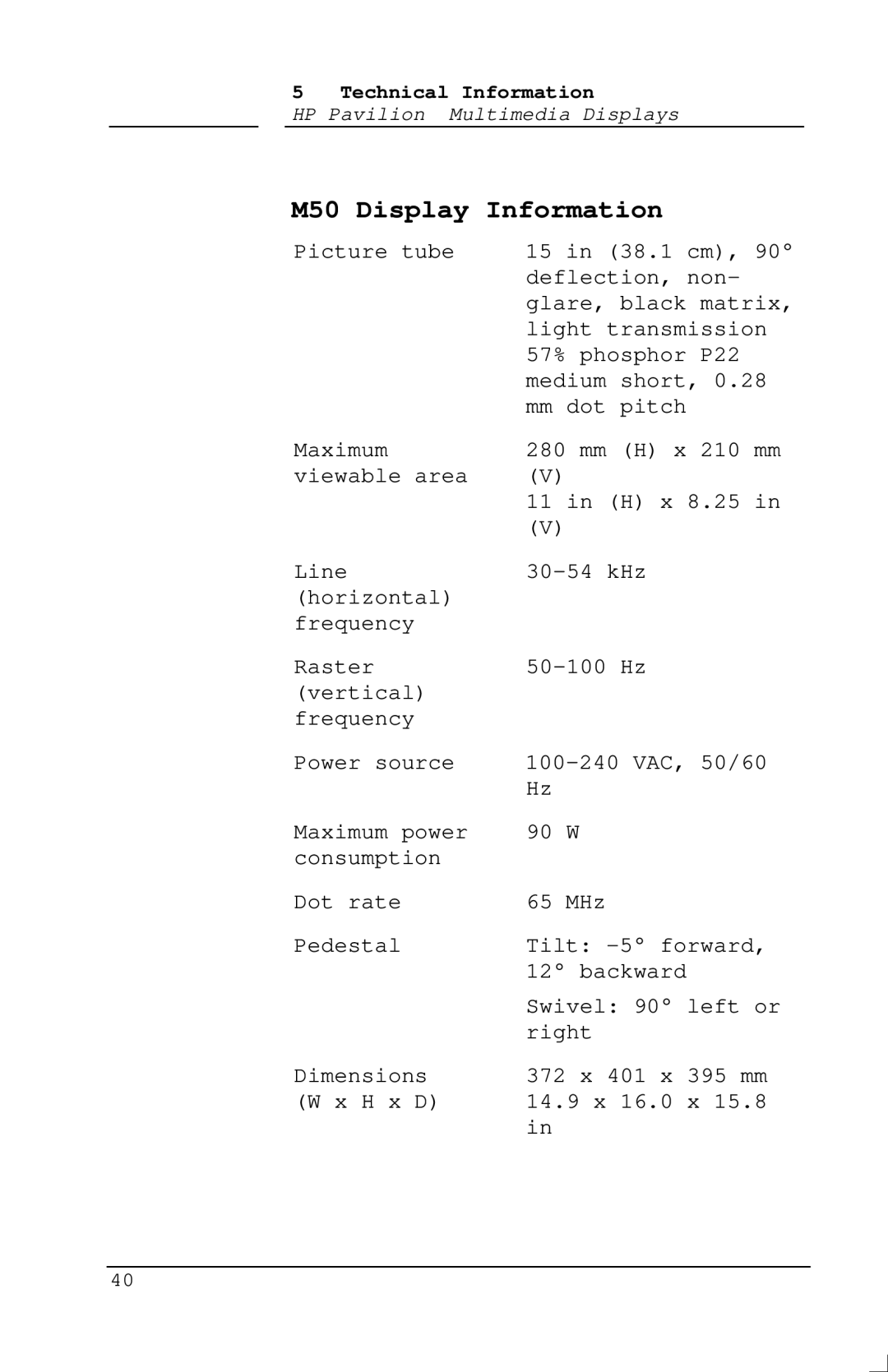 Polk Audio M70, M40 manual M50 Display Information 