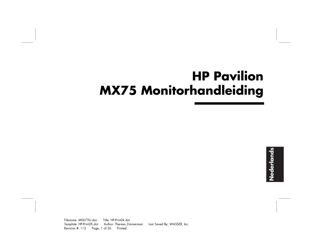 Polk Audio manual HP Pavilion MX75 Monitorhandleiding 