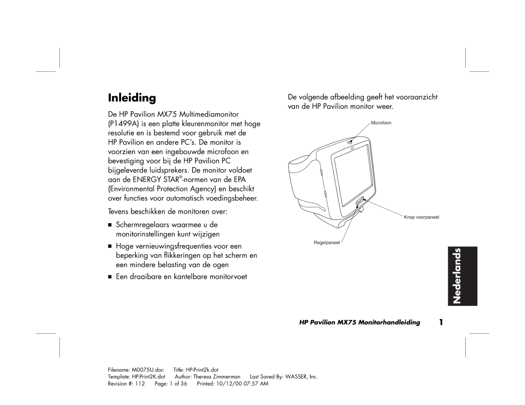 Polk Audio MX75 manual Inleiding 