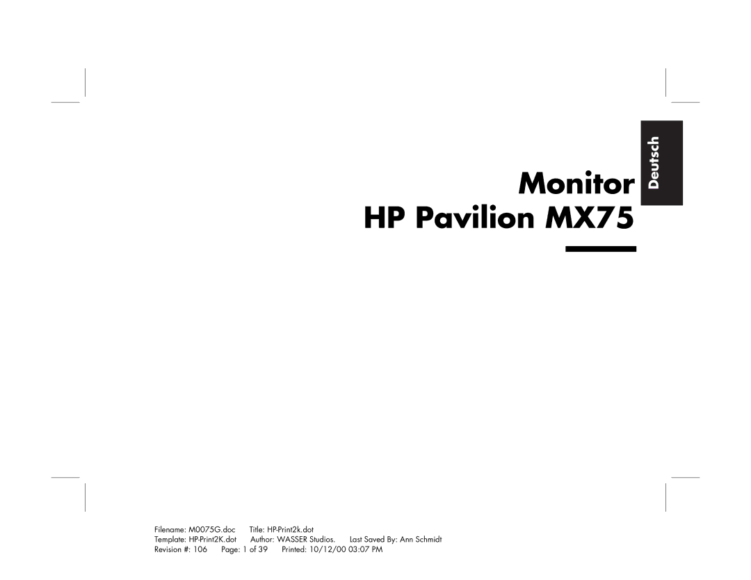 Polk Audio manual Monitor HP Pavilion MX75 