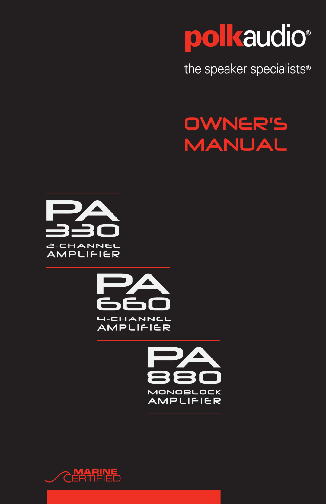 Polk Audio PA880, PA330, PA660 manual Polk Audio-allrights reserved 