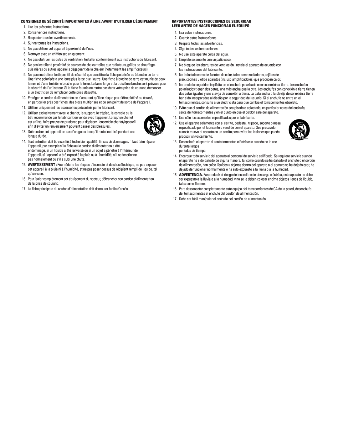 Polk Audio PSW108 owner manual Importantes Instrucciones De Seguridad, Leer Antes De Hacer Funcionar El Equipo 