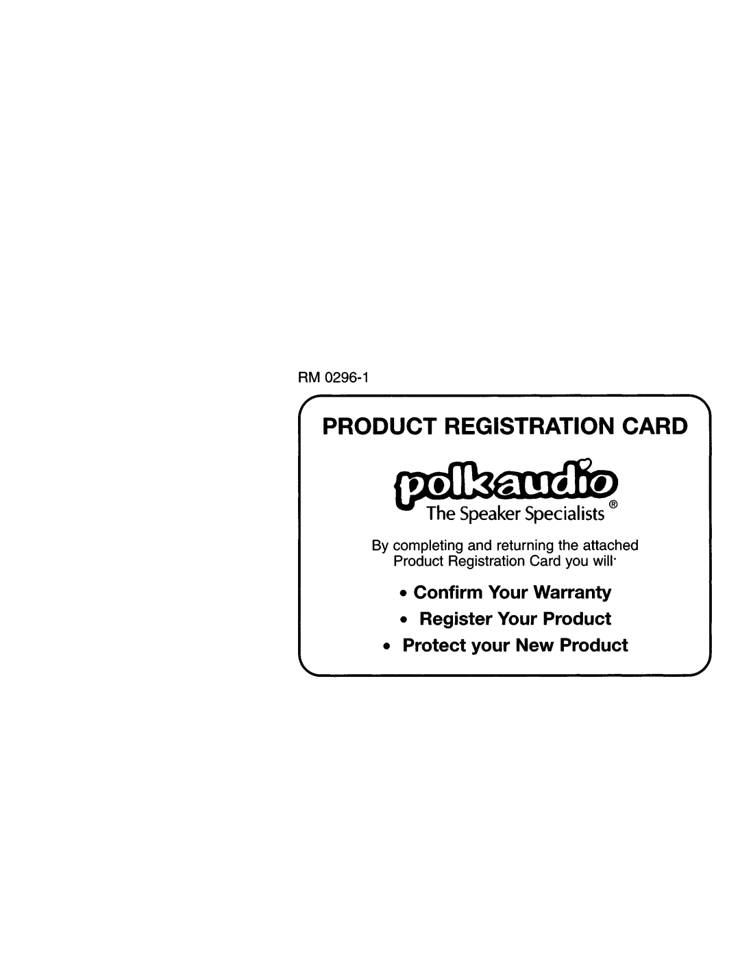 Polk Audio PSW350, PSW250, 450 instruction manual 