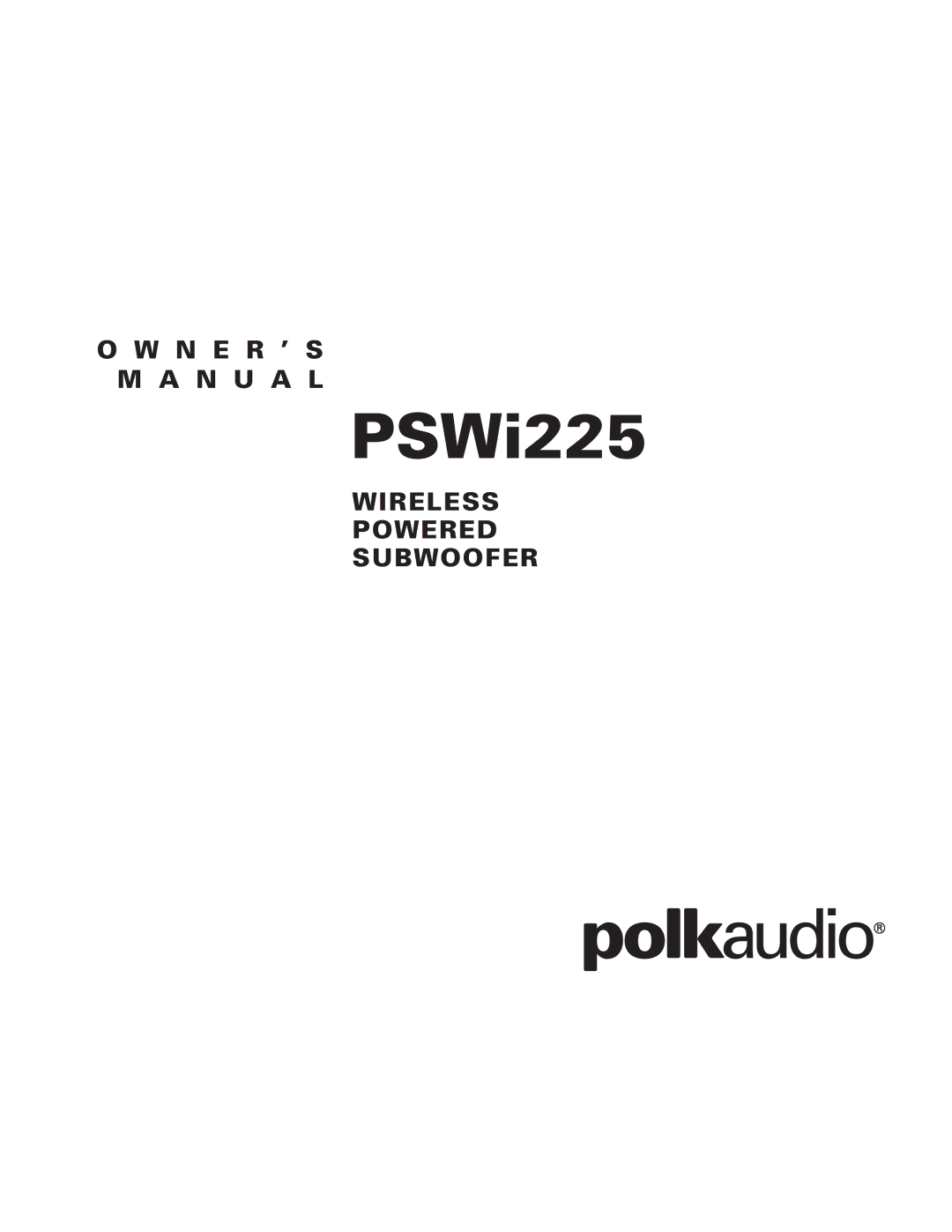 Polk Audio PSWi225 owner manual 