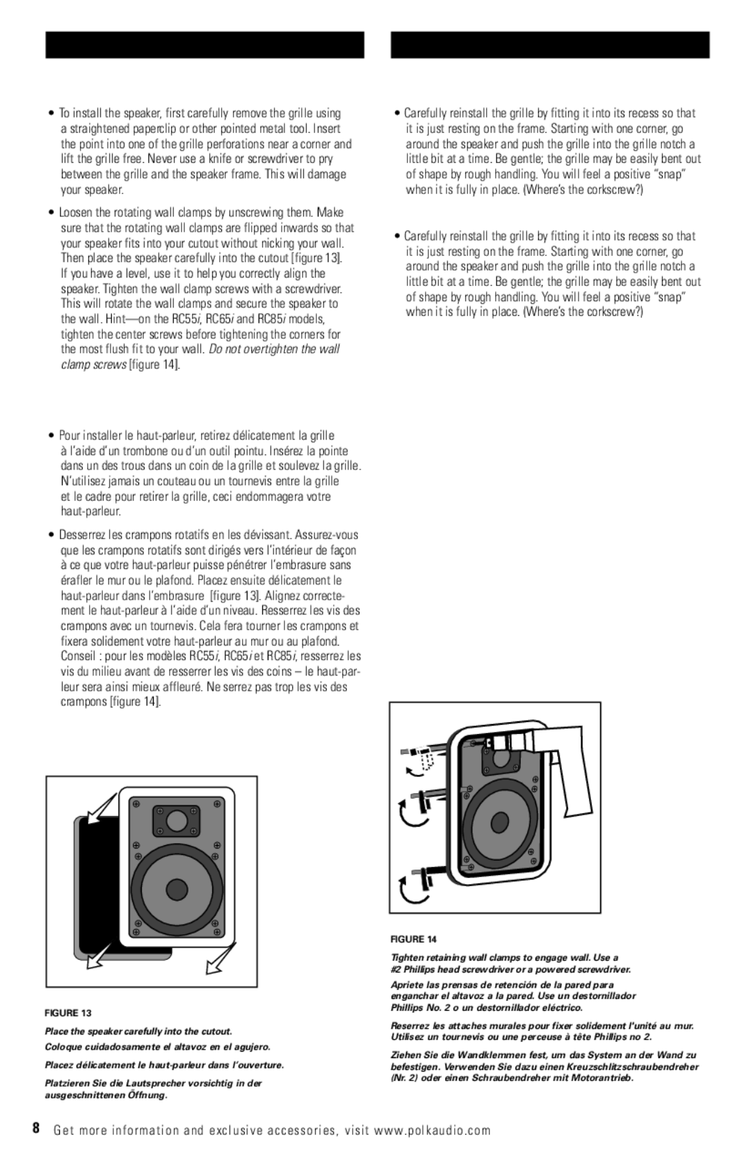 Polk Audio RC60 owner manual 