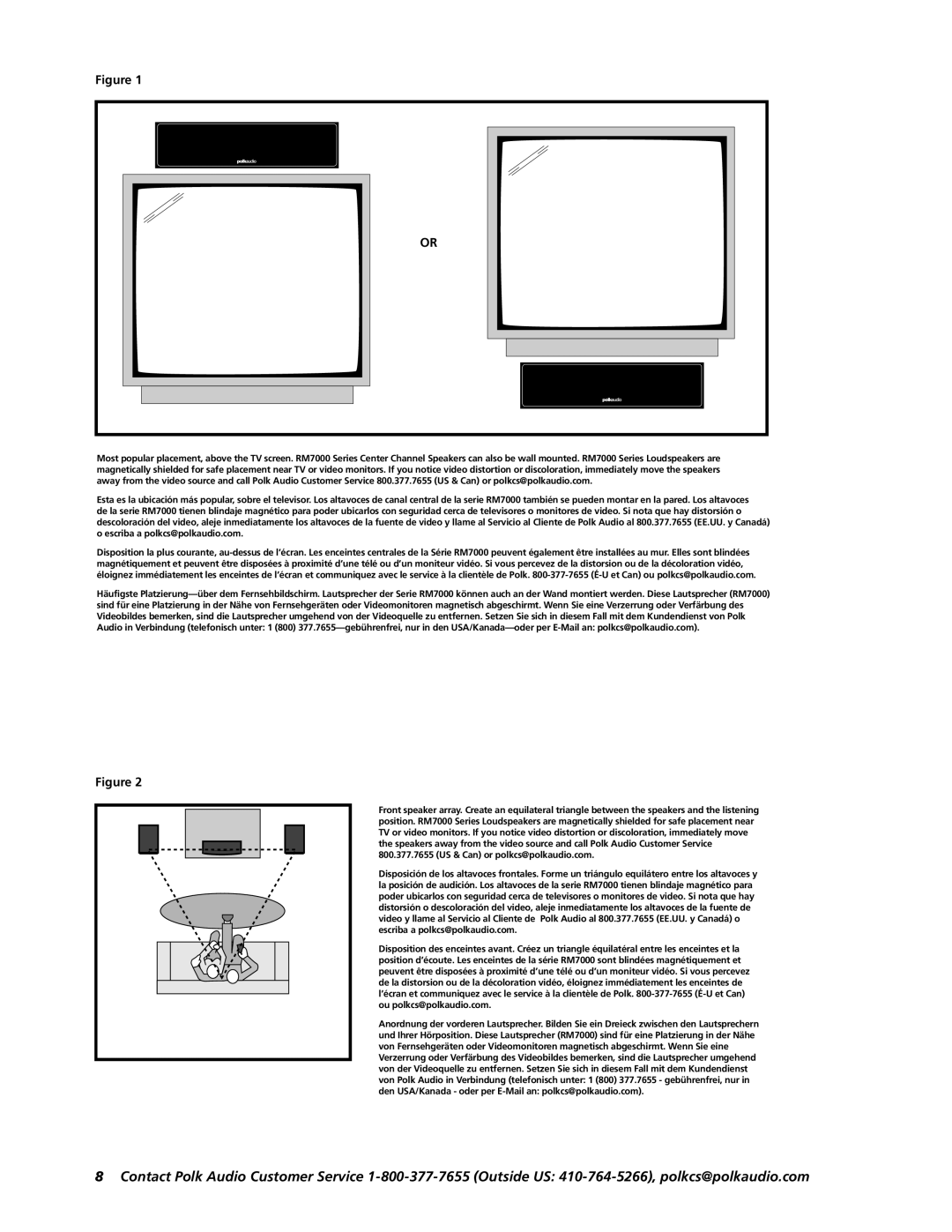 Polk Audio RM3300, RM4600, RM3600, RM7200, RM4300, 7600 owner manual 