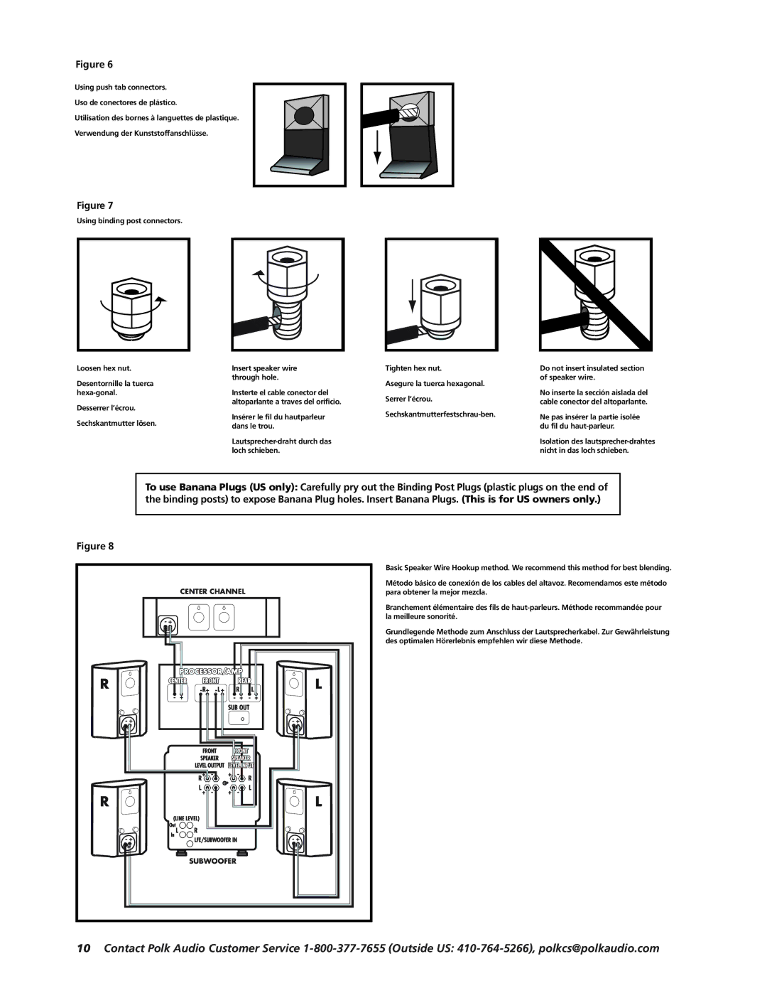 Polk Audio RM7200S owner manual Center Channel 