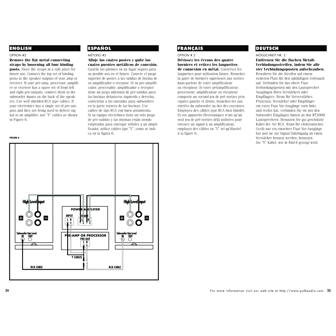 Polk Audio 1000i, RT2000i instruction manual Option #2 