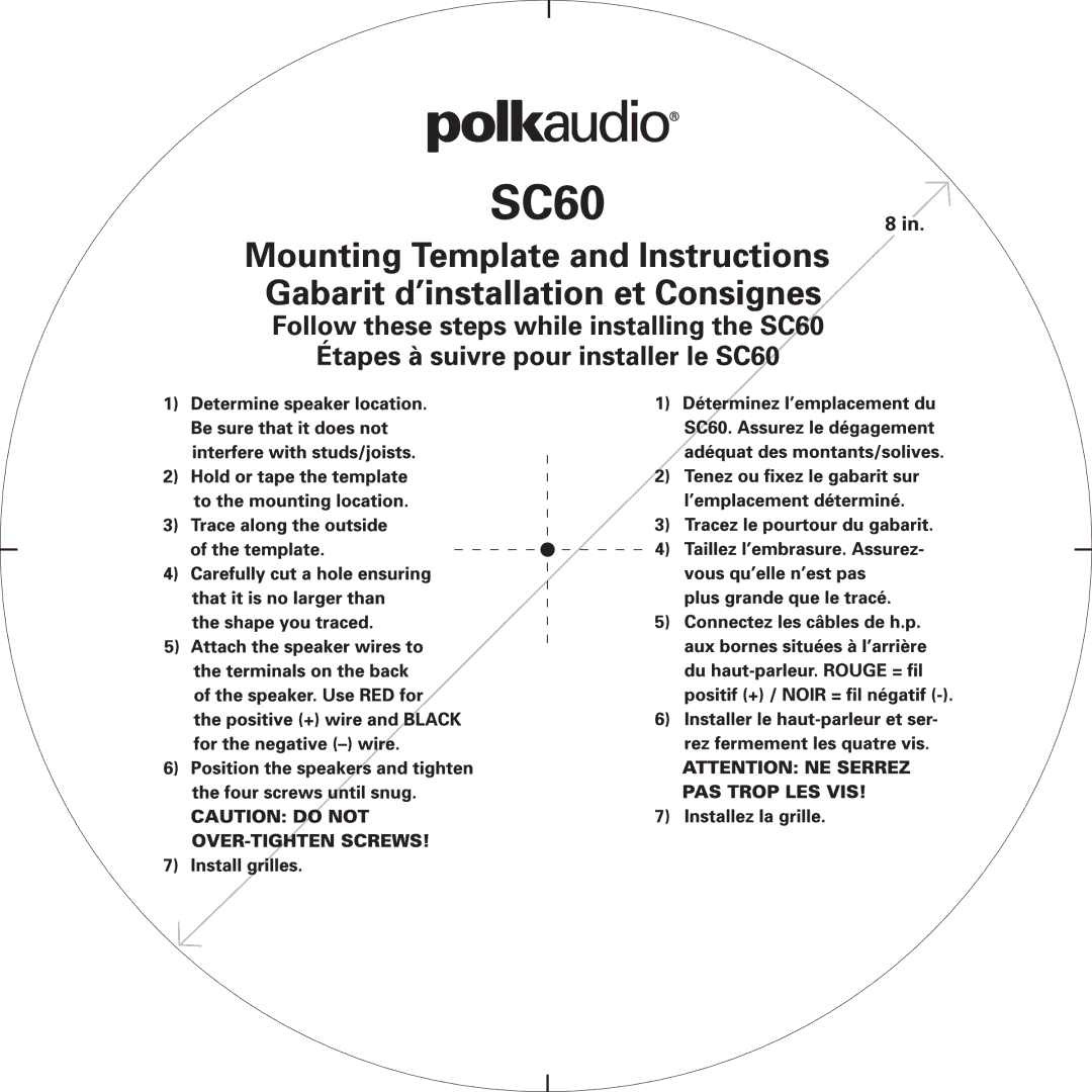 Polk Audio SC60 manual 