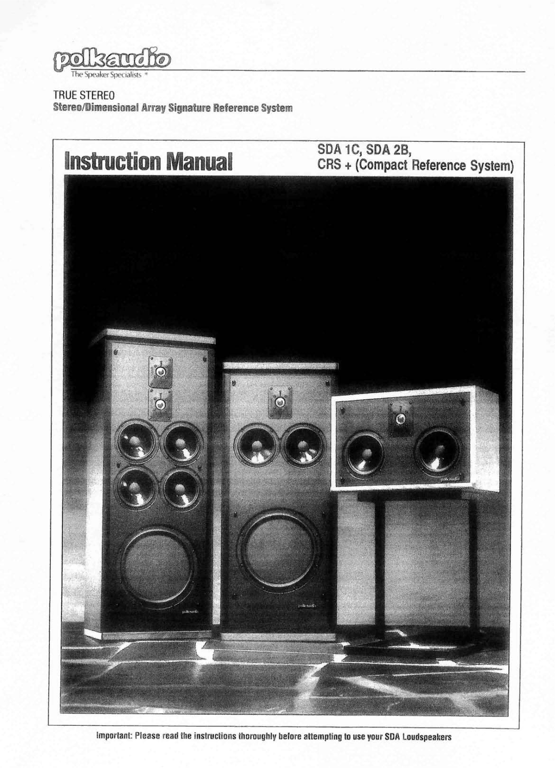 Polk Audio SDA manual 