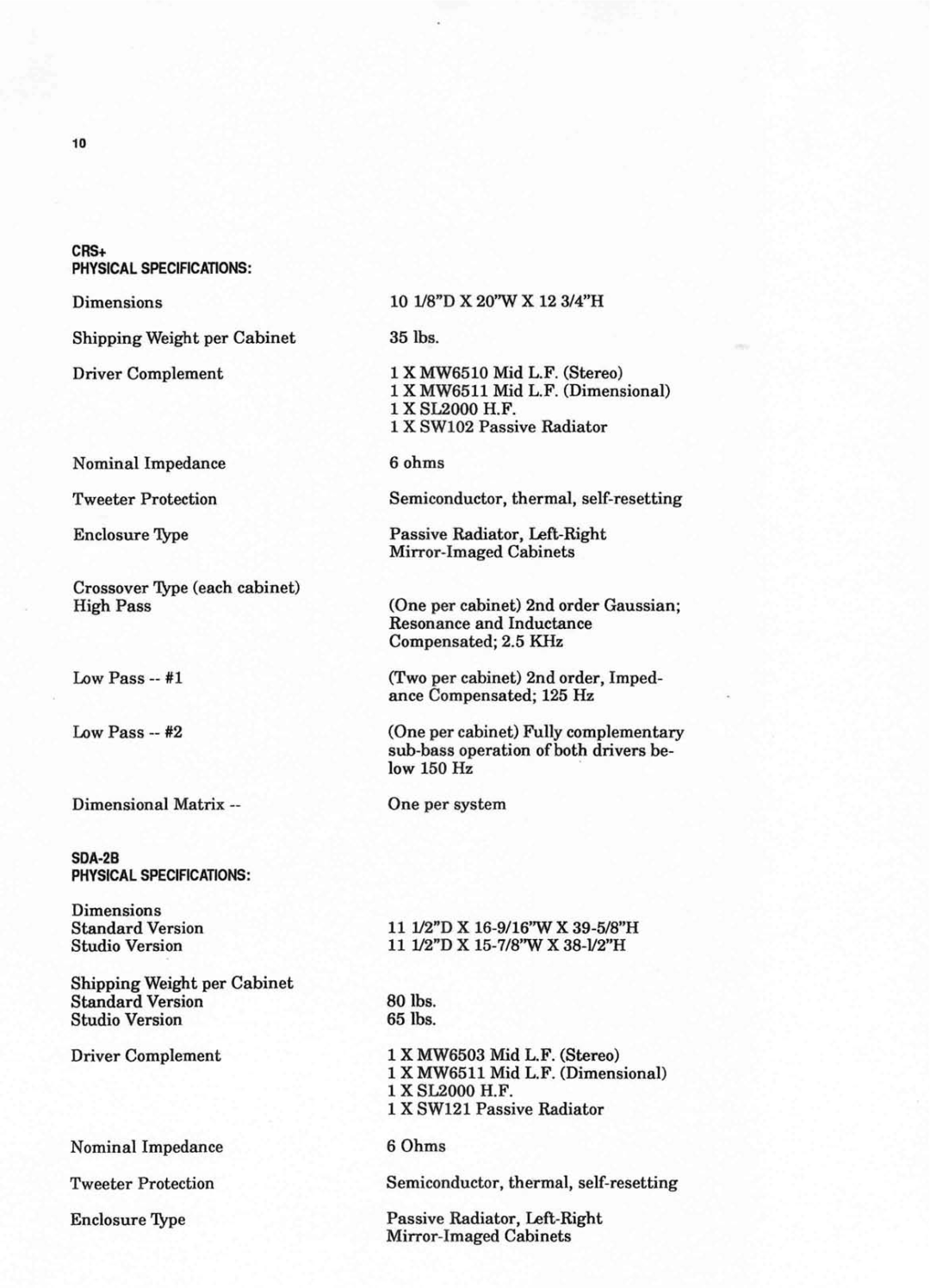 Polk Audio SDA manual 