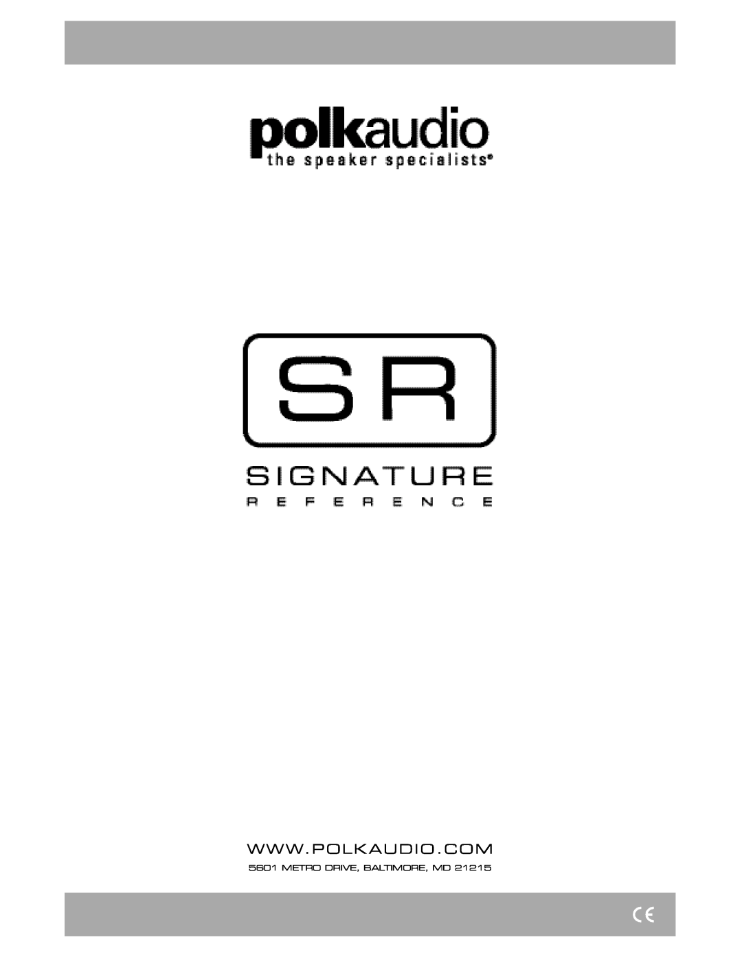 Polk Audio SR6500 owner manual Metro Drive, Baltimore, Md 