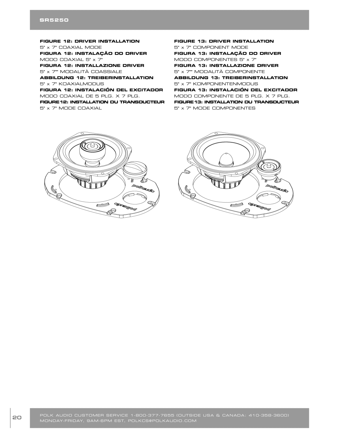 Polk Audio SR65006, SR52505 owner manual 