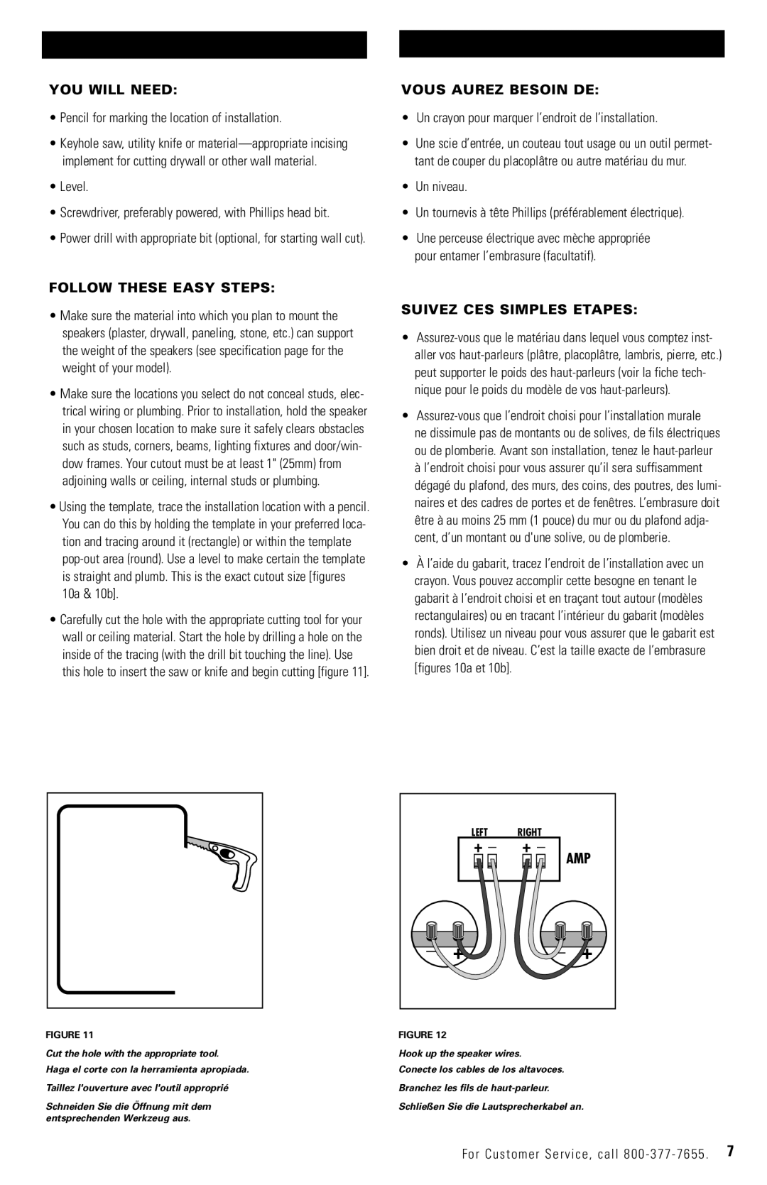 Polk Audio TC610i TC615i YOU will Need, Follow These Easy Steps, Vous Aurez Besoin DE, Suivez CES Simples Etapes 