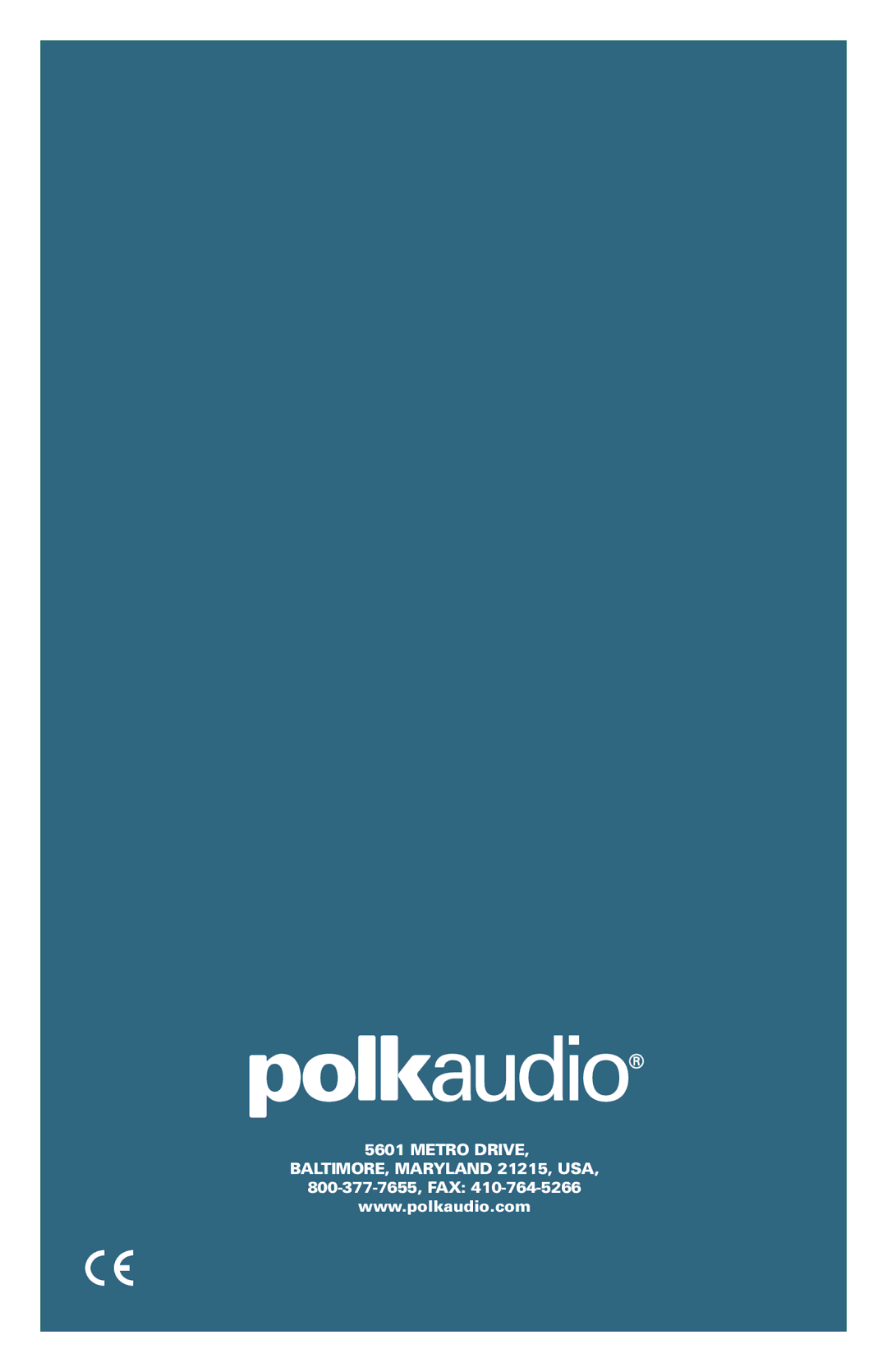 Polk Audio TC60I, TC80I, TC265I, TC65I owner manual Metro Drive BALTIMORE, Maryland 21215, USA 