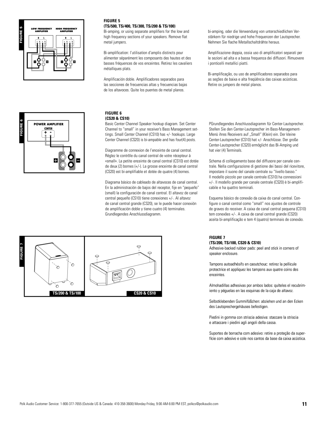 Polk Audio TSi 500 owner manual TSi 200, TSi 100, CS20 & CS10 