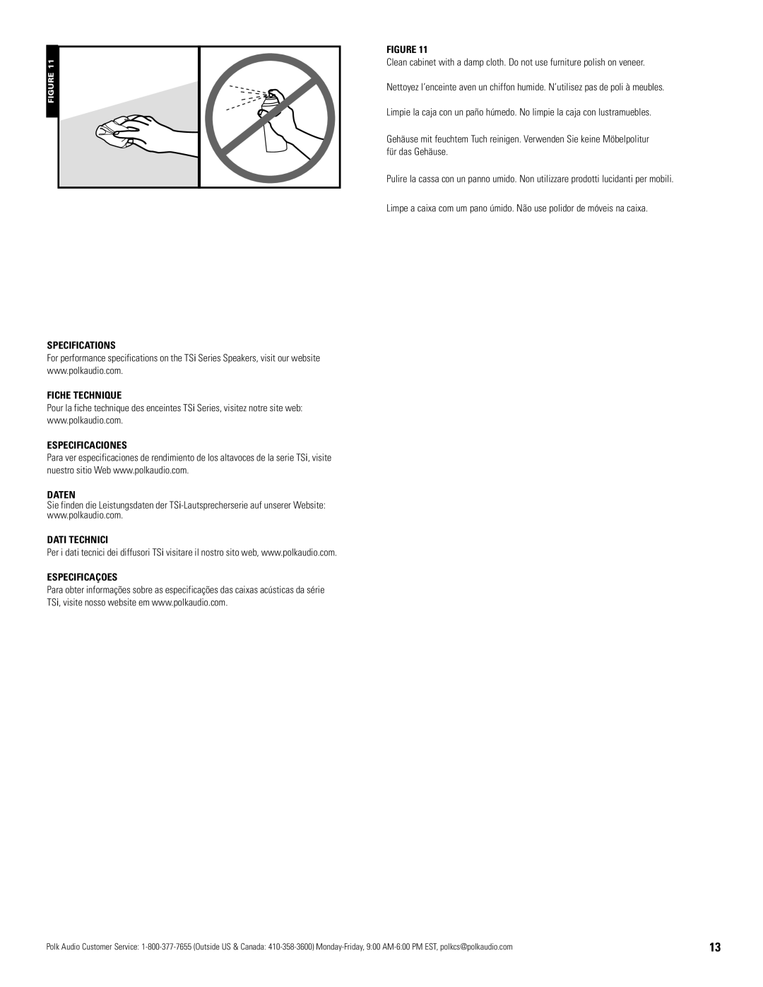 Polk Audio TSi 500 owner manual 