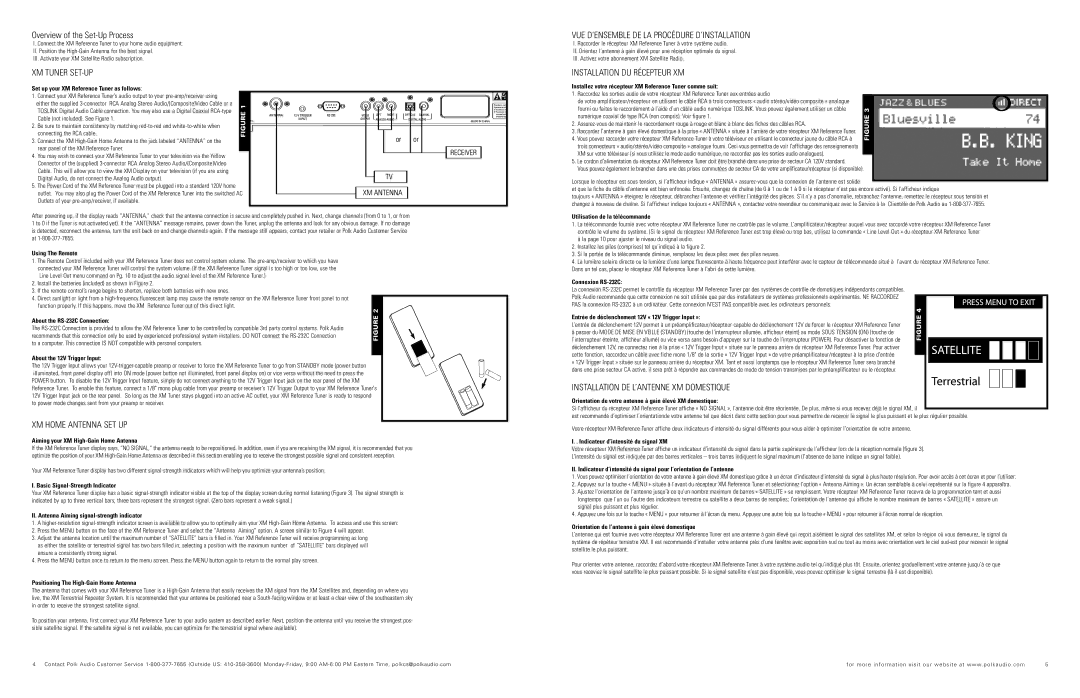 Polk Audio XRt12 owner manual XM Tuner SET-UP, VUE D’ENSEMBLE DE LA Procédure D’INSTALLATION, Installation DU Récepteur XM 