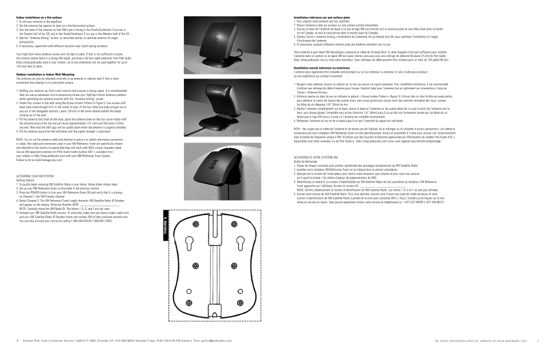 Polk Audio XRt12 owner manual Indoor installation on a flat surface, Outdoor installation or Indoor Wall Mounting 