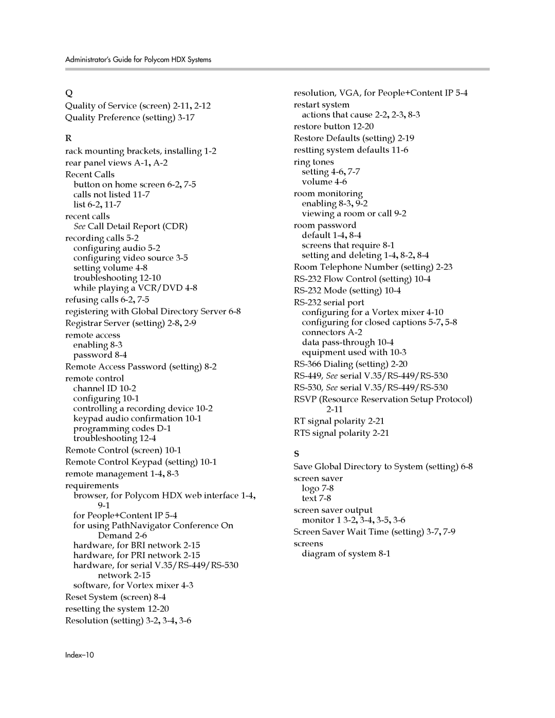 Polycom manual Index-10 