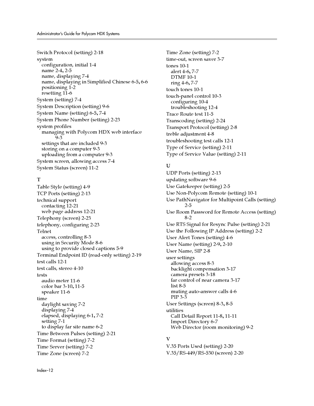 Polycom manual Index-12 