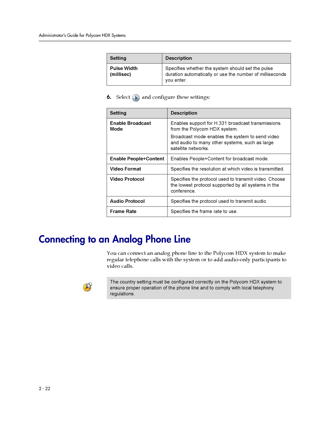 Polycom 1 manual Connecting to an Analog Phone Line 