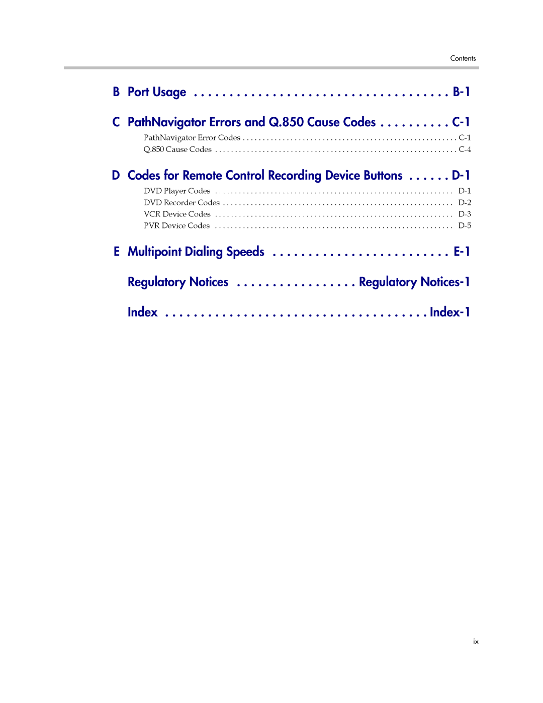 Polycom 1 manual Contents 